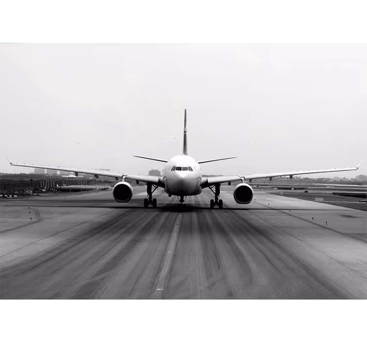 Fotomural vehículo vista de la pista del avión - TenVinilo