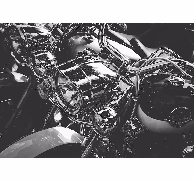 Fotomural vehículo motocicletas clásicas cromadas - TenVinilo