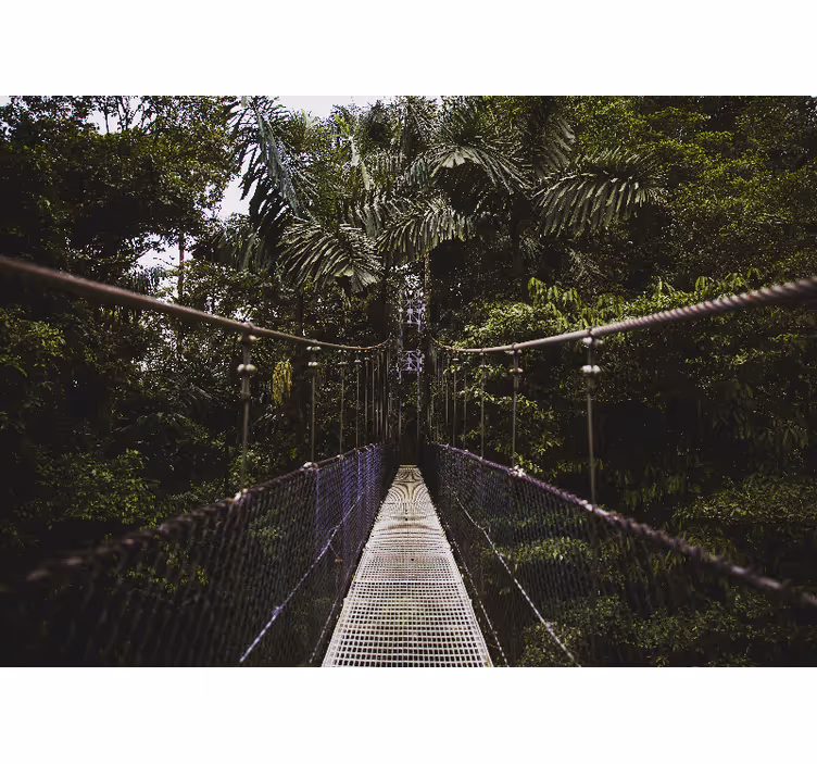 Fotomural naturaleza aventura en puente colgante - TenVinilo