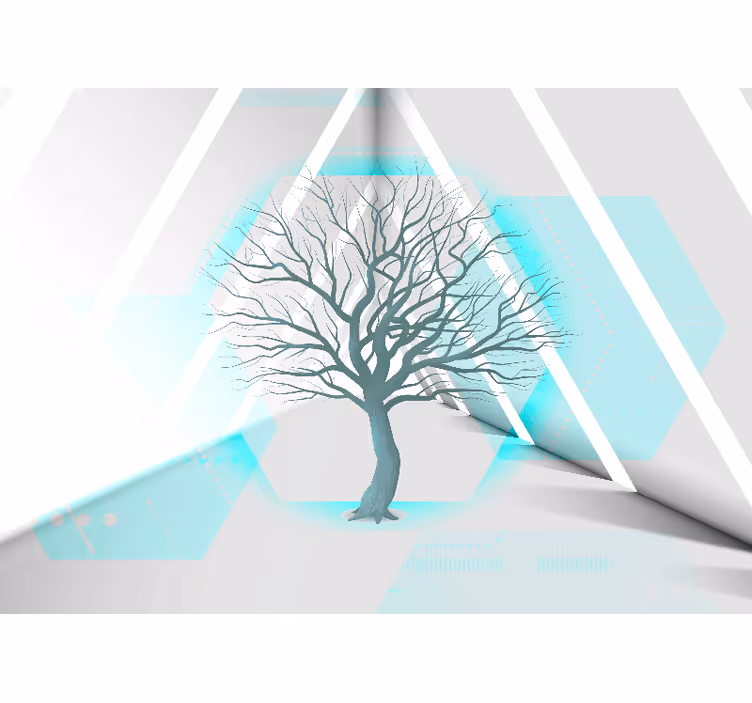Fotomural árboles diseño de árbol geométrico - TenVinilo