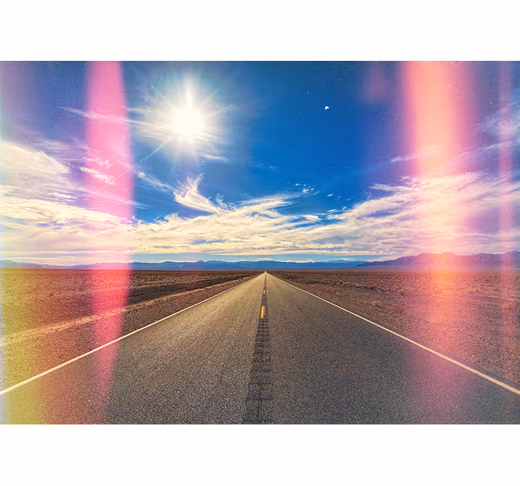 Papel pintado paisaje escena de la carretera del desierto - TenVinilo