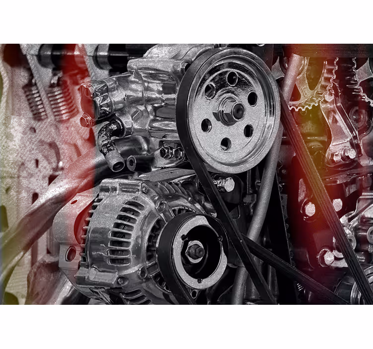 Fotomural vehículo detalle de componentes del motor - TenVinilo