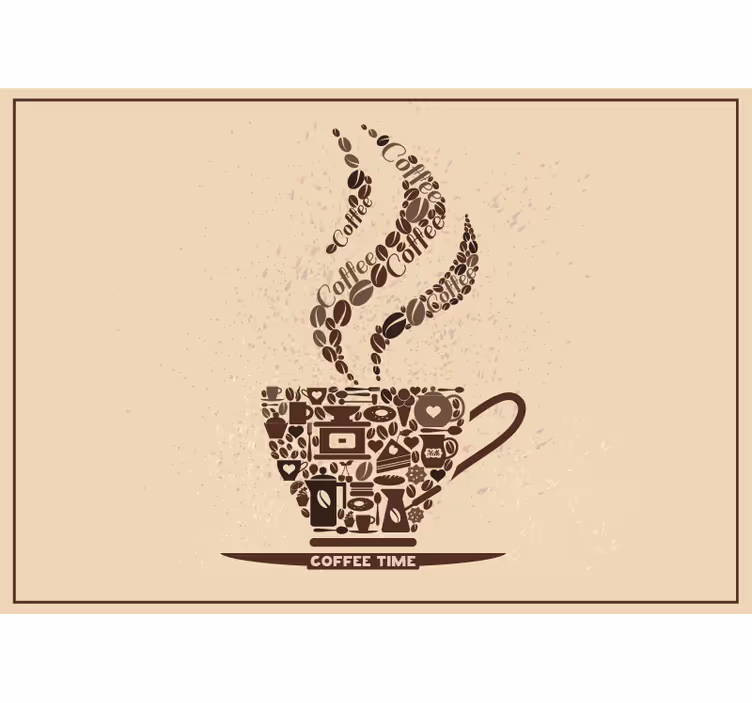 Fotomural frase cita de la hora del café - TenVinilo