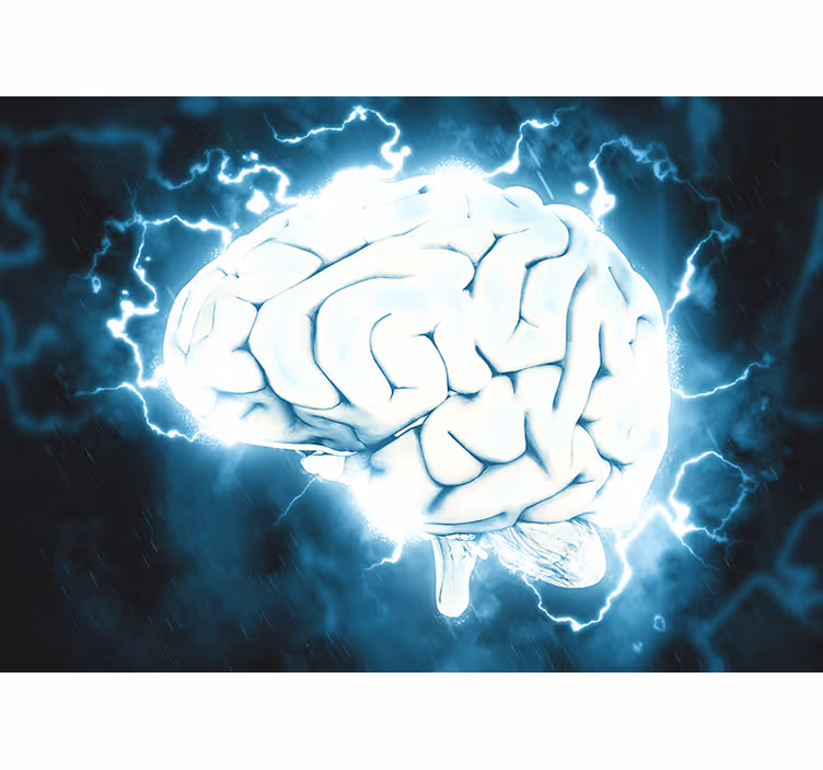 Fotomural arte concepto de cerebro eléctrico - TenVinilo