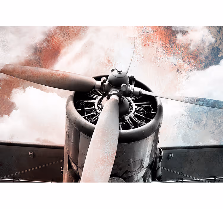 Fotomural vehículo hélice de avión vintage - TenVinilo