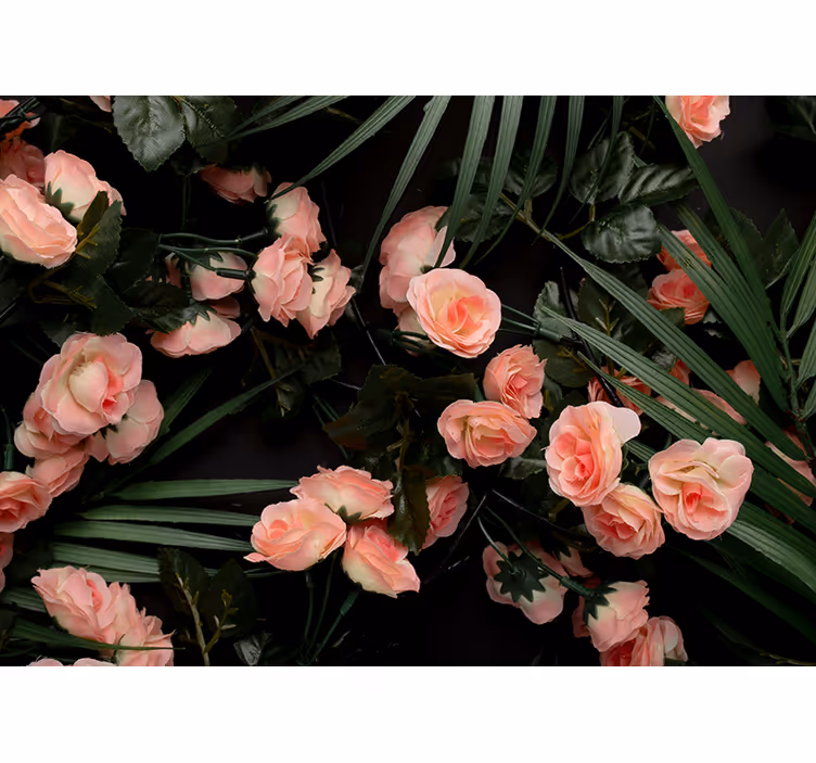 Mural de pared flores rosas suaves de color rosa - TenVinilo