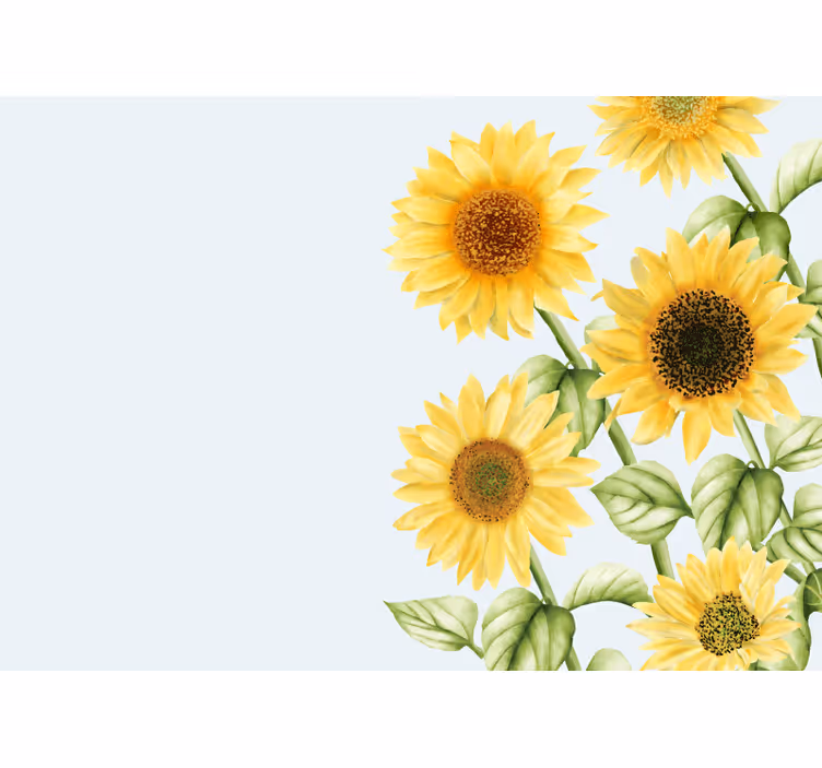 Mural de pared flores exhibición de girasoles - TenVinilo