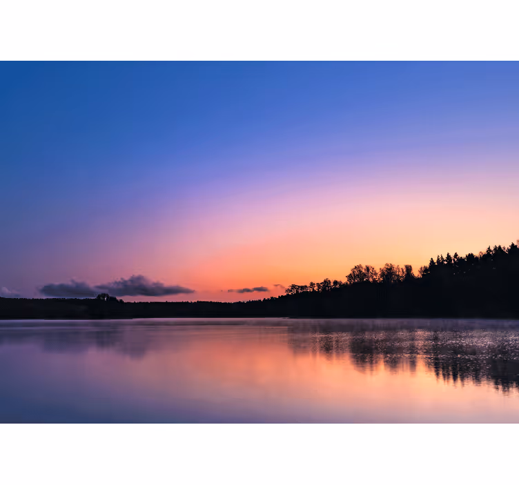 Papel pintado paisaje reflejos de un lago tranquilo - TenVinilo