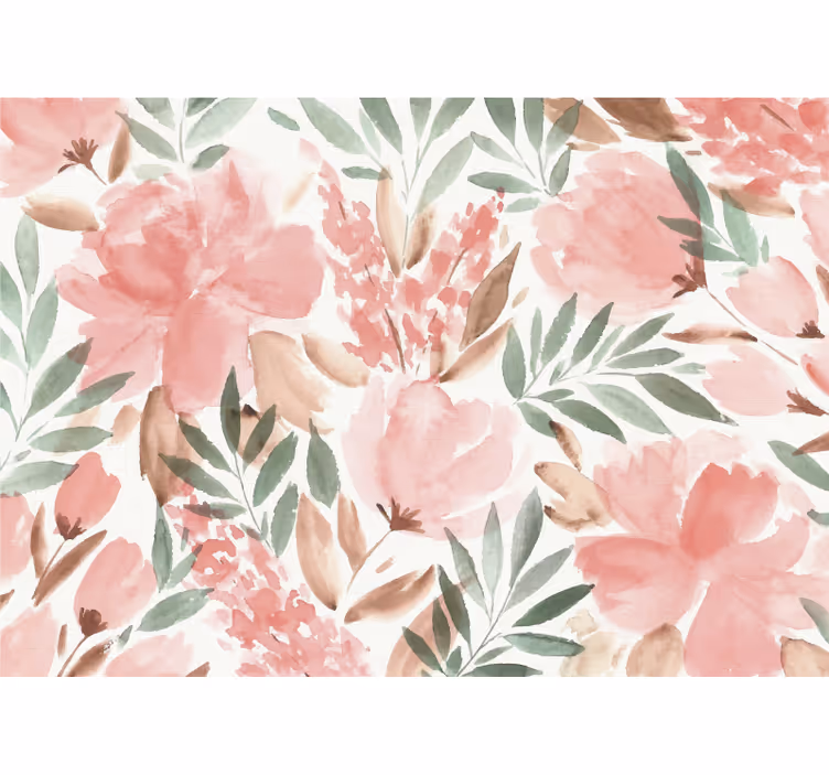 Mural de pared flores diseño de elegancia floral - TenVinilo