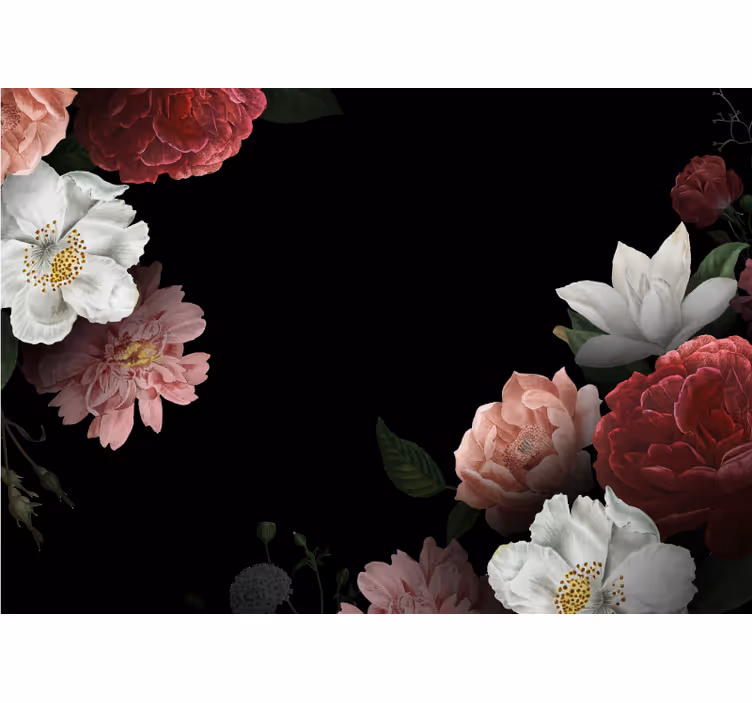 Mural de pared flores arreglo floral exquisito - TenVinilo