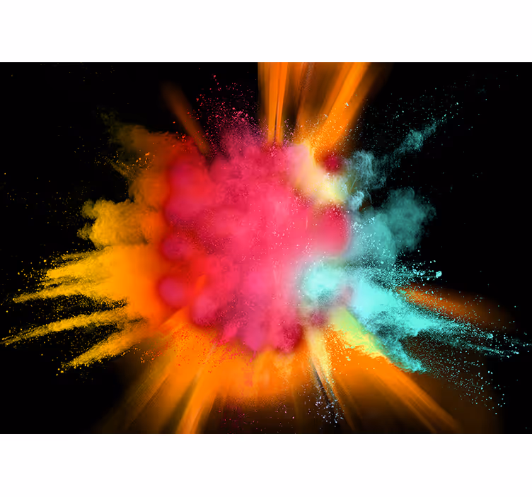 Fotomural abstracto explosión de polvo colorido - TenVinilo