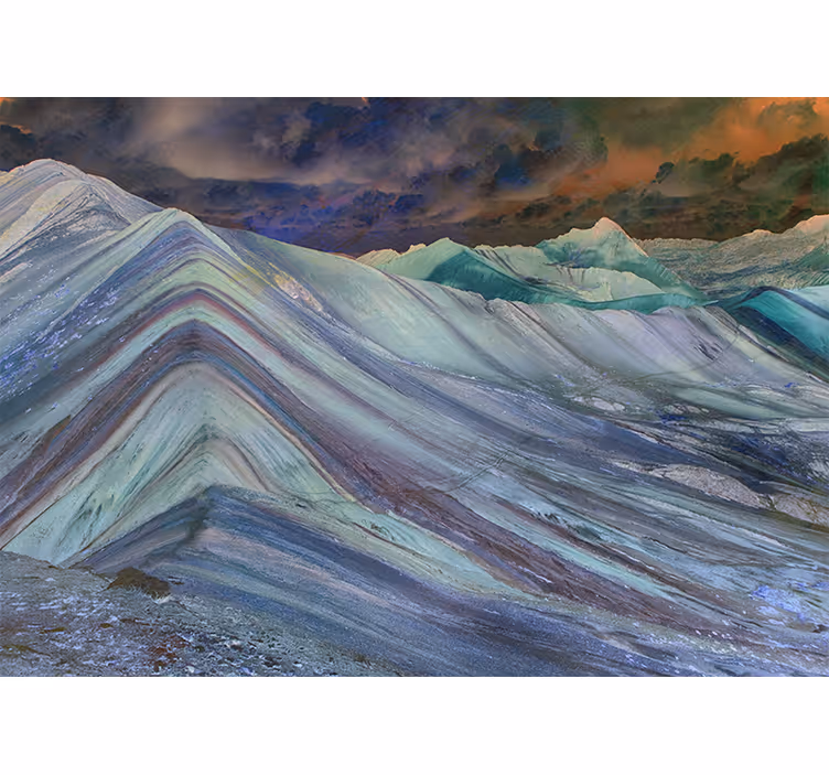 Papel pintado paisaje formaciones de terreno montañoso - TenVinilo