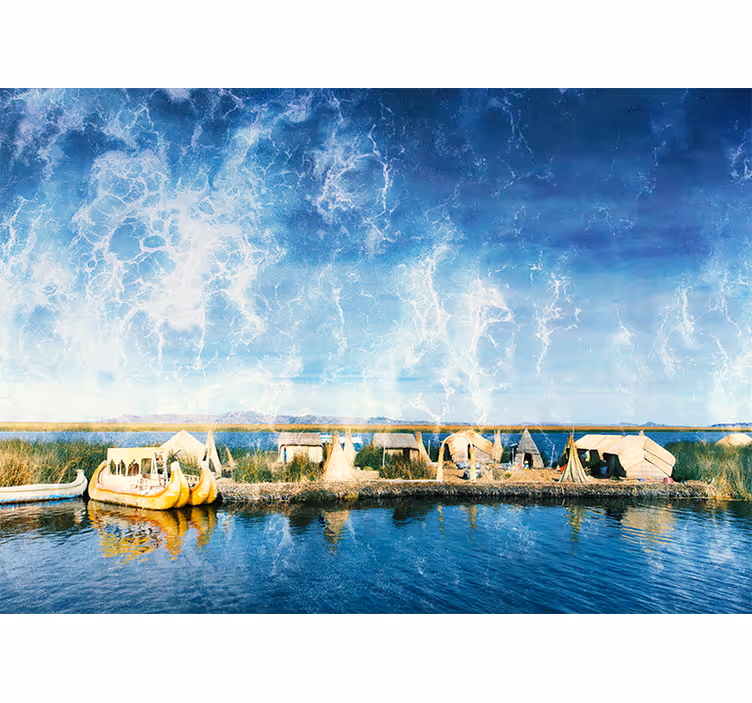 Papel pintado paisaje vista del serene waterway - TenVinilo