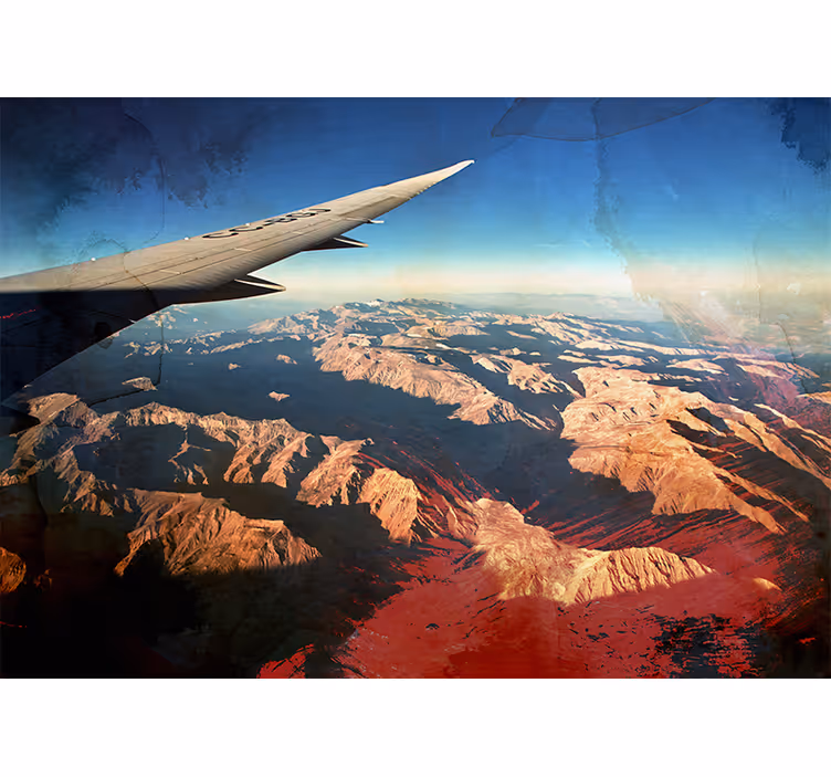 Fotomural vehículo vista aérea de montañas - TenVinilo