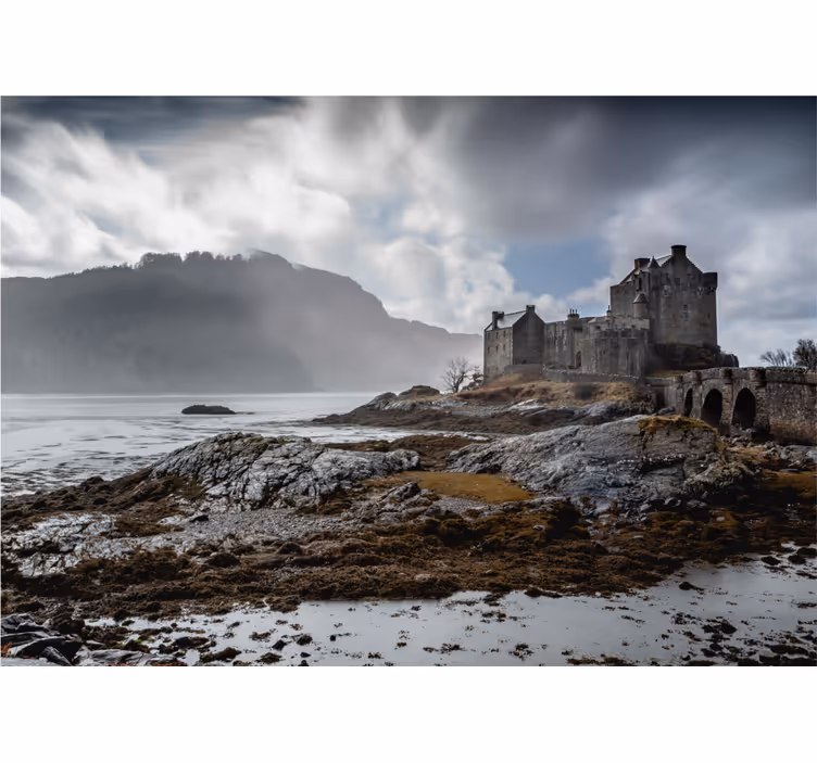 Fotomural ciudad paisaje de castillo escocés - TenVinilo