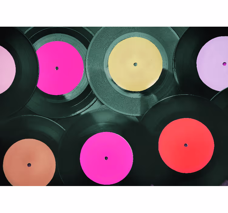Fotomural de música rincón de discos de vinilo - TenVinilo