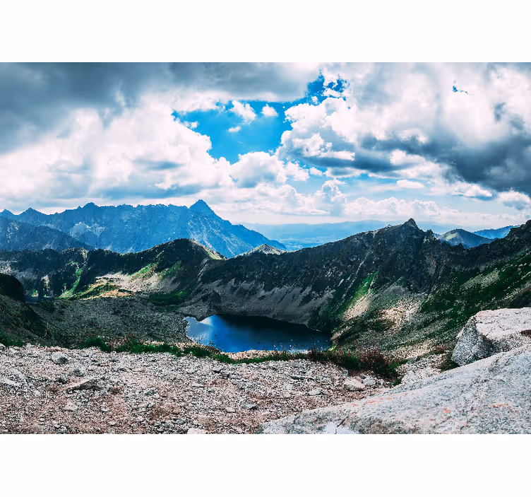 Papel pintado paisaje lago de montaña grand - TenVinilo