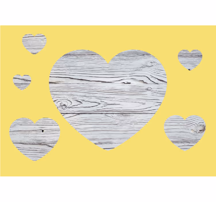 Fotomural de amor patrón de madera en forma de corazón - TenVinilo