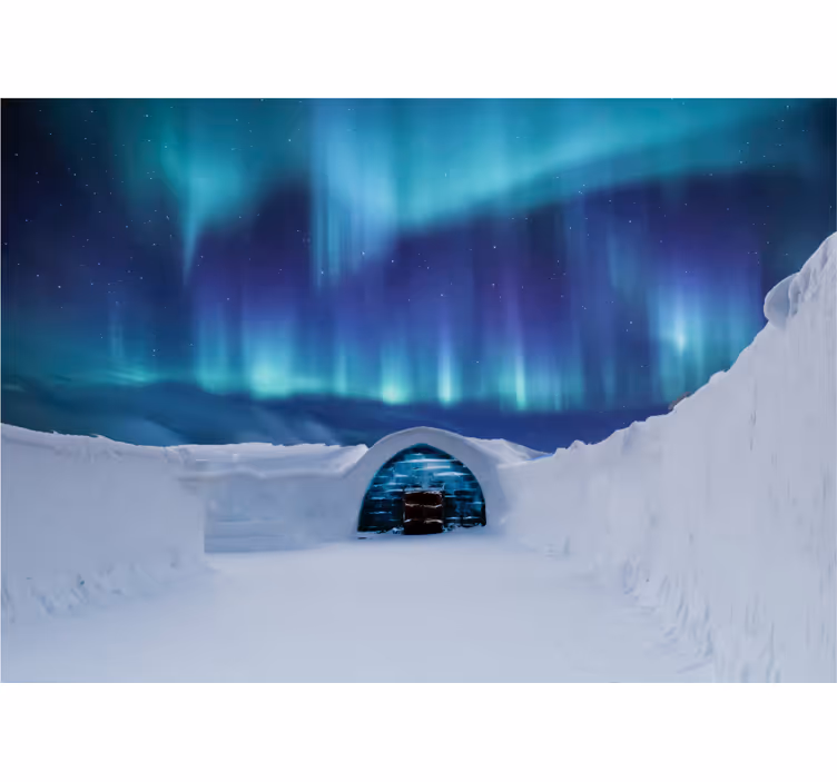 Papel pintado paisaje aurora boreal maravillosa - TenVinilo