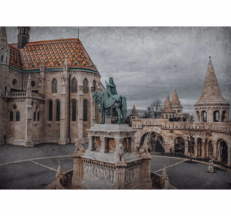 Fotomural ciudad vista del castillo de budapest - TenVinilo
