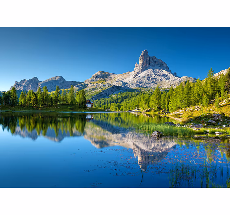 Papel pintado paisaje reflejos de montaña - TenVinilo