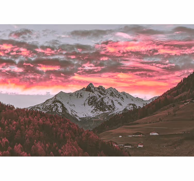 Fotomural montañas atardecer impresionante - TenVinilo