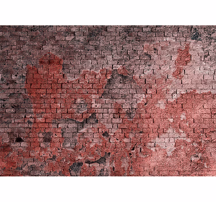 Fotomural imitación ladrillo superficie roja texturada - TenVinilo