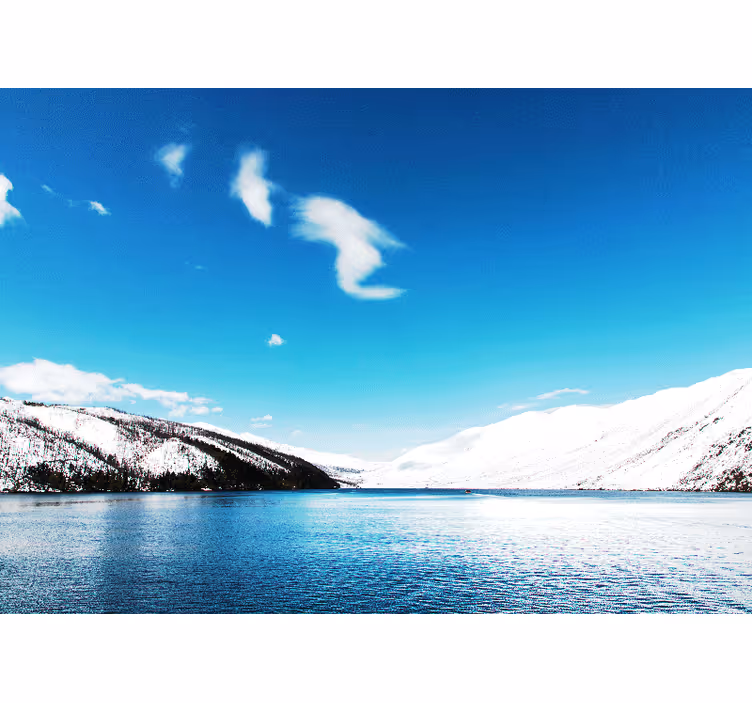 Papel pintado paisaje montañas nevadas - TenVinilo