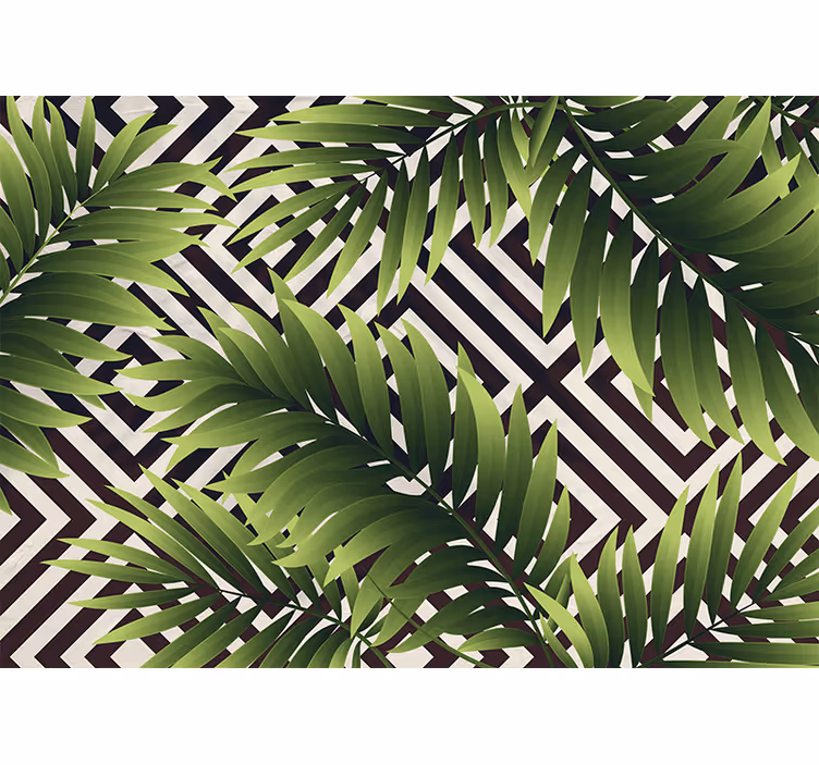 Papel pintado naturaleza arte de hoja tropical - TenVinilo