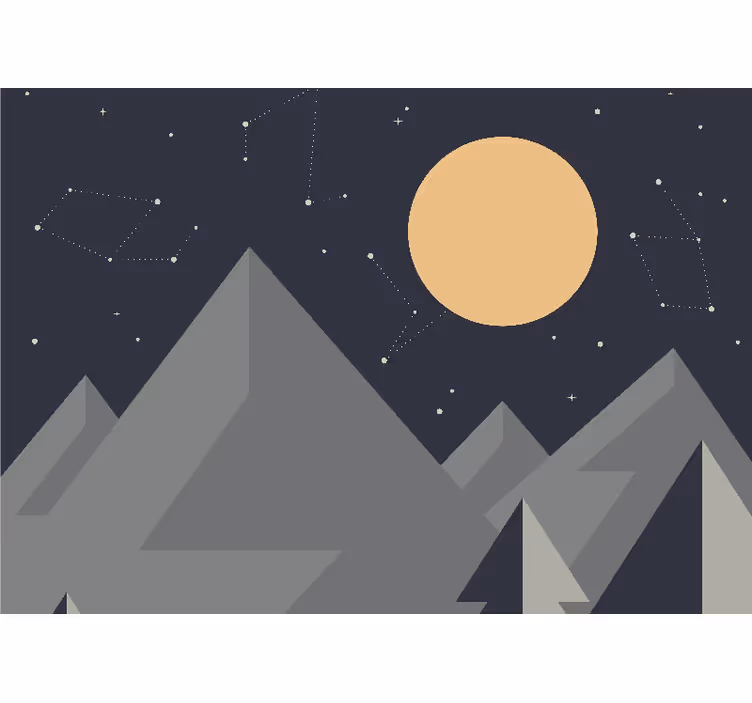 Fotomural espacio picos de montaña a la luz de la luna - TenVinilo