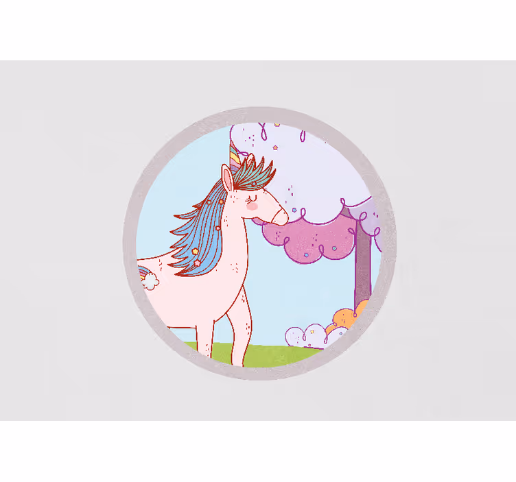 Fotomural de amor fantasía de unicornio juguetón - TenVinilo