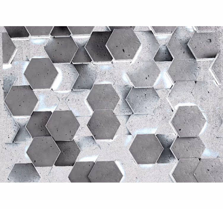 Fotomural textura patrón de concreto hexagonal - TenVinilo