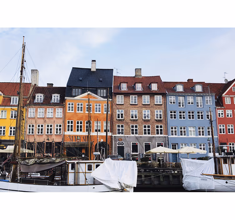 Fotomural ciudad vista del canal de copenhague - TenVinilo