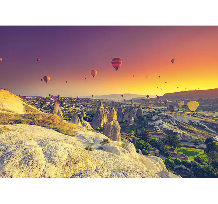 Papel pintado paisaje globo aerostático en capadocia - TenVinilo