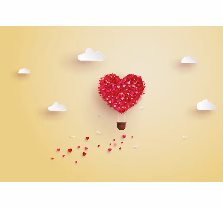 Fotomural de amor aventura del globo corazón - TenVinilo