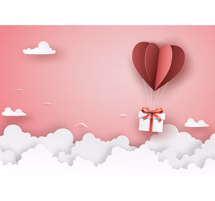 Fotomural de amor regalo de globo corazón - TenVinilo