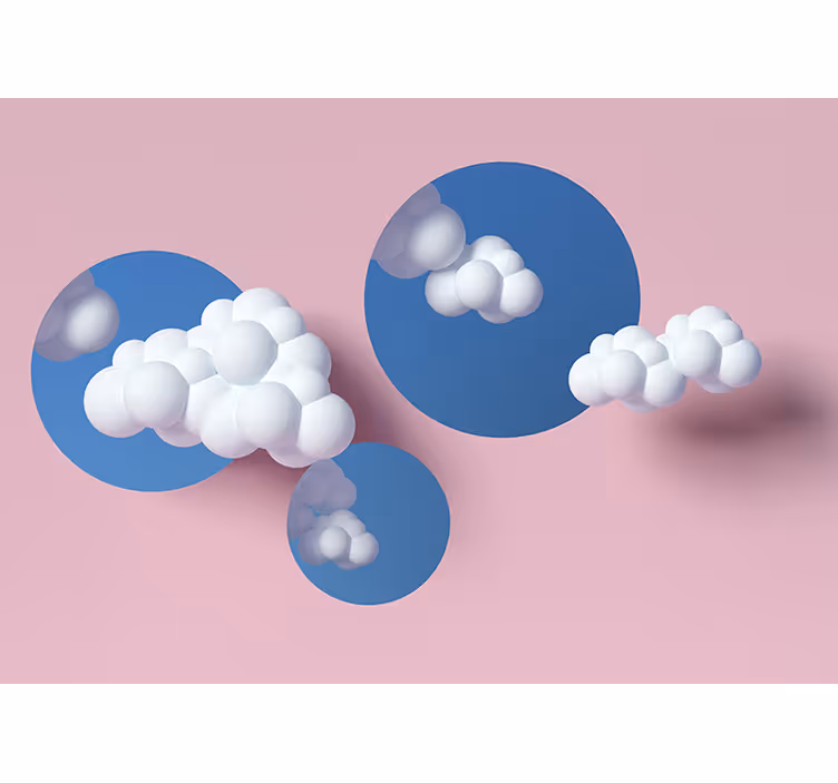 Fotomural abstracto nubes esponjosas en juego - TenVinilo
