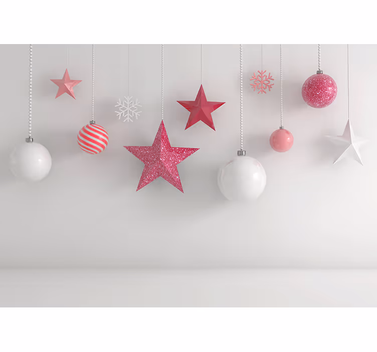 Mural de pared navidad adornos colgantes navideños - TenVinilo