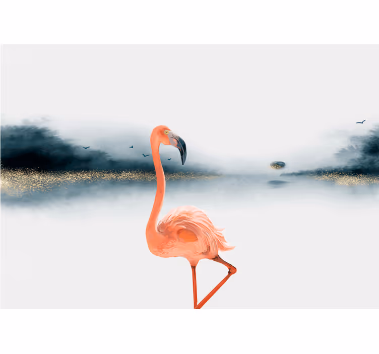 Fotomural animales flamenco elegante - TenVinilo