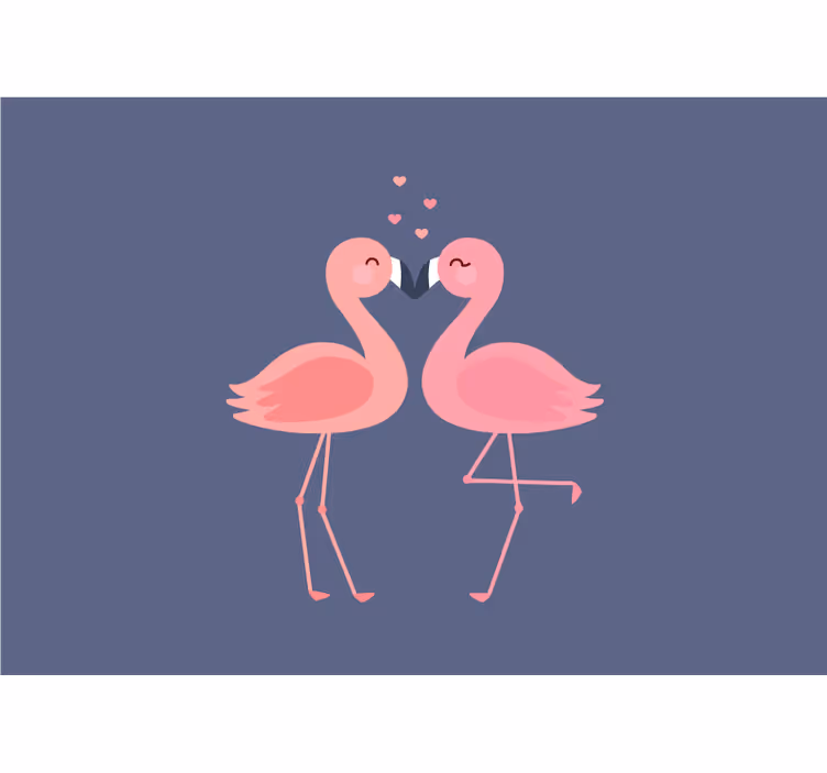 Fotomural de amor flamencos en afecto - TenVinilo
