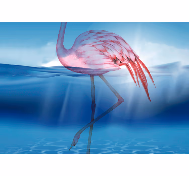 Fotomural animales flamenco elegante en postura - TenVinilo