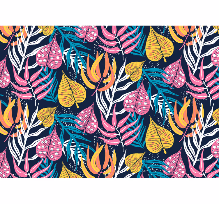 Mural de pared flores concepto hoja tropical - TenVinilo