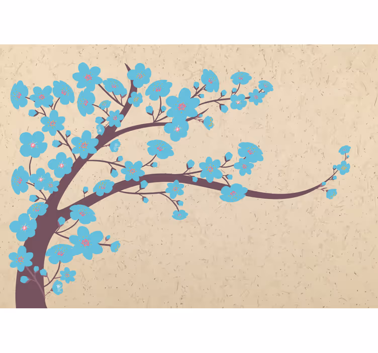 Mural de pared flores rama de sakura bloom - TenVinilo