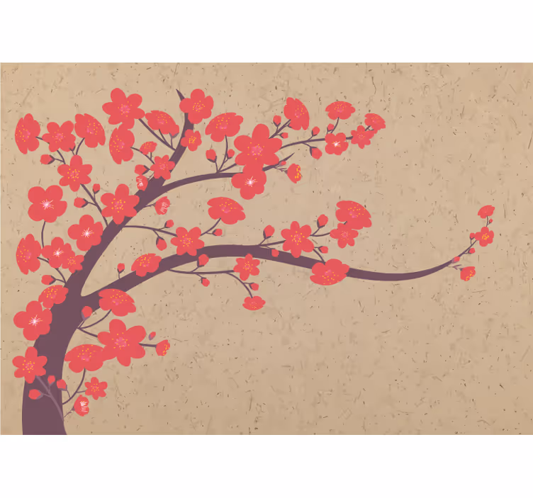 Mural de pared flores rama de sakura - TenVinilo