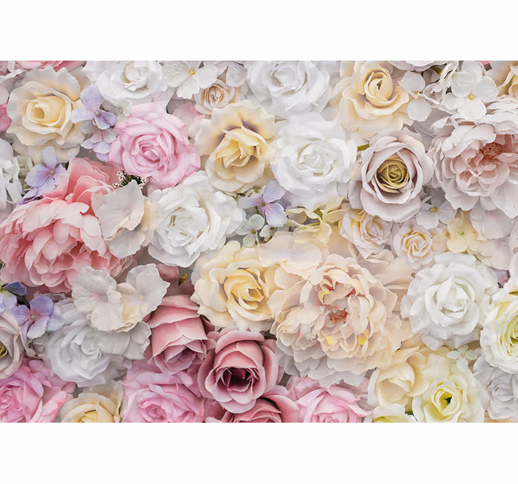 Mural de pared flores composición de rosas elegantes - TenVinilo