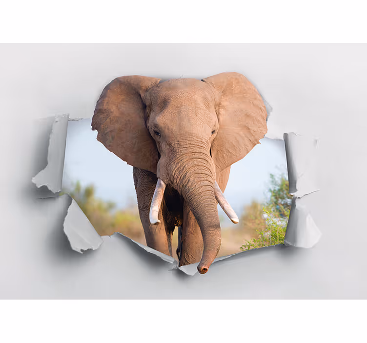 Fotomural animales retrato de elefante majestuoso - TenVinilo