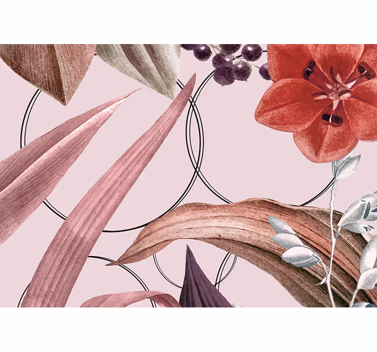 Mural de pared flores diseño de patrones florales - TenVinilo