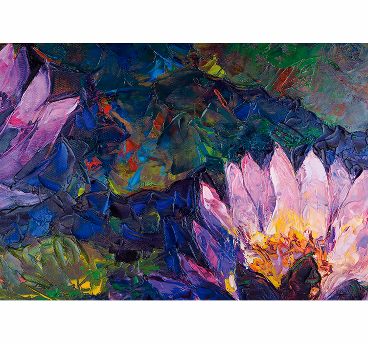 Mural de pared flores loto abstracto - TenVinilo