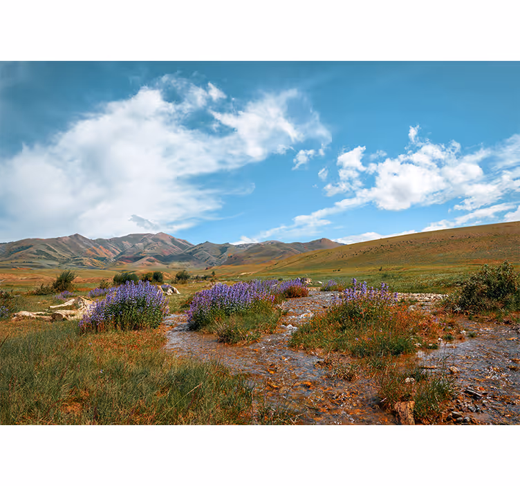 Fotomural naturaleza paisaje montañoso extenso - TenVinilo