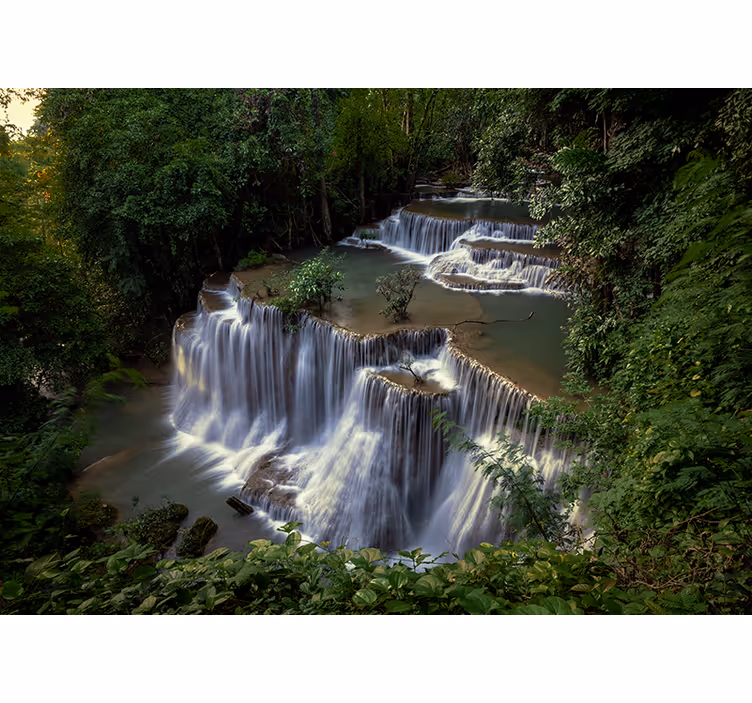 Fotomural naturaleza retiro tranquilo junto a la cascada - TenVinilo